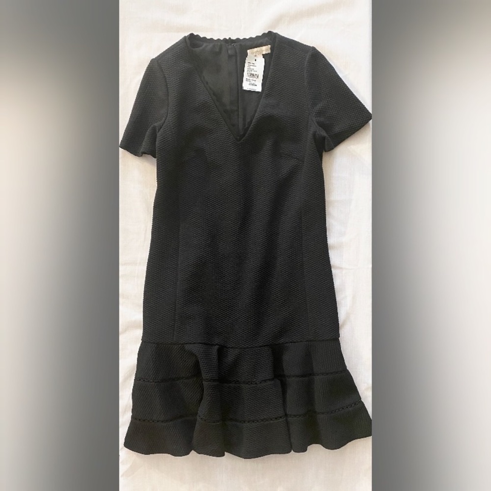 NWT Rebecca Taylor black, mini, ruffle hem, cocktail dress- Size 2